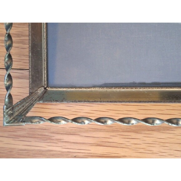 Vtg Jesus 1941© Sallman 8x10 Print w Glass 1950s Goldtone Twisted Steel Frame - Picture 10 of 11